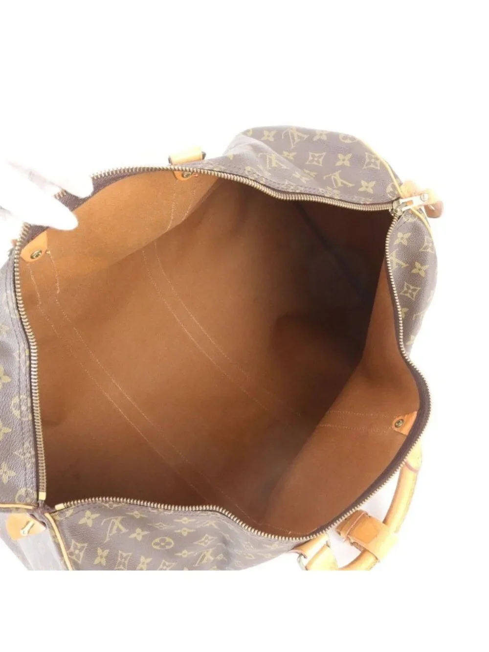 Louis Vuitton Monogram Keepall 55 Leather Boston Bag Tote Travel Business